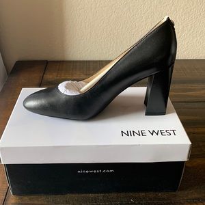 Nine West Arya Black Leather Pump Size 7.5